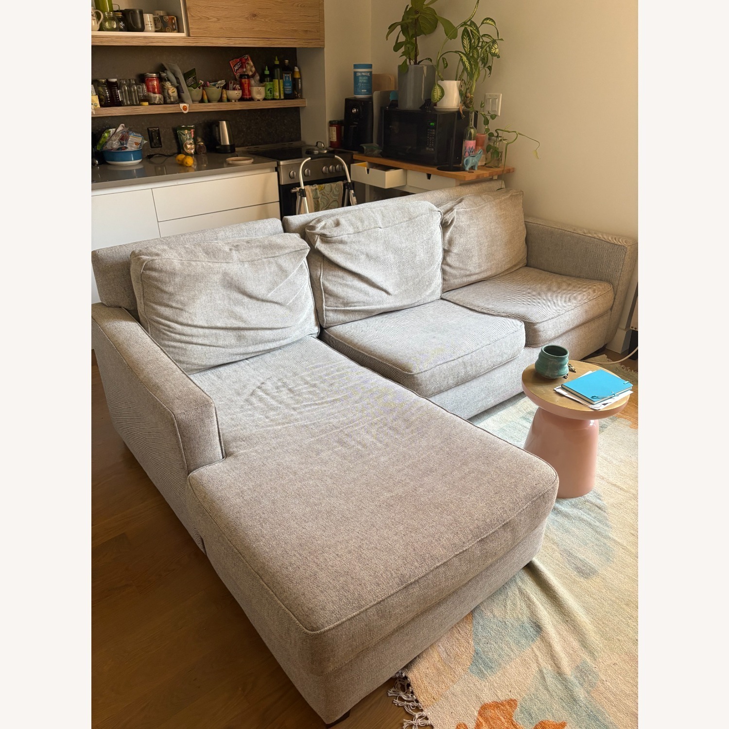 West Elm Light Gray Fabric 2 Piece Sectional - image-4