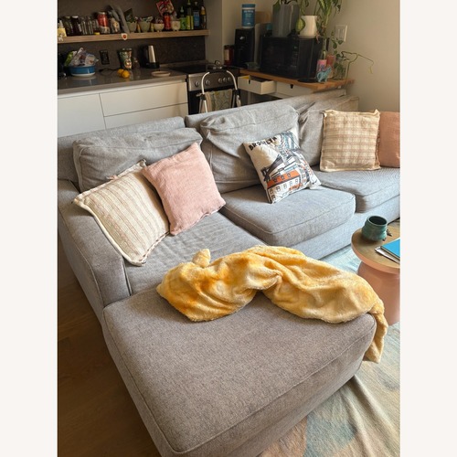 Used West Elm Light Gray Fabric 2 Piece Sectional for sale on AptDeco