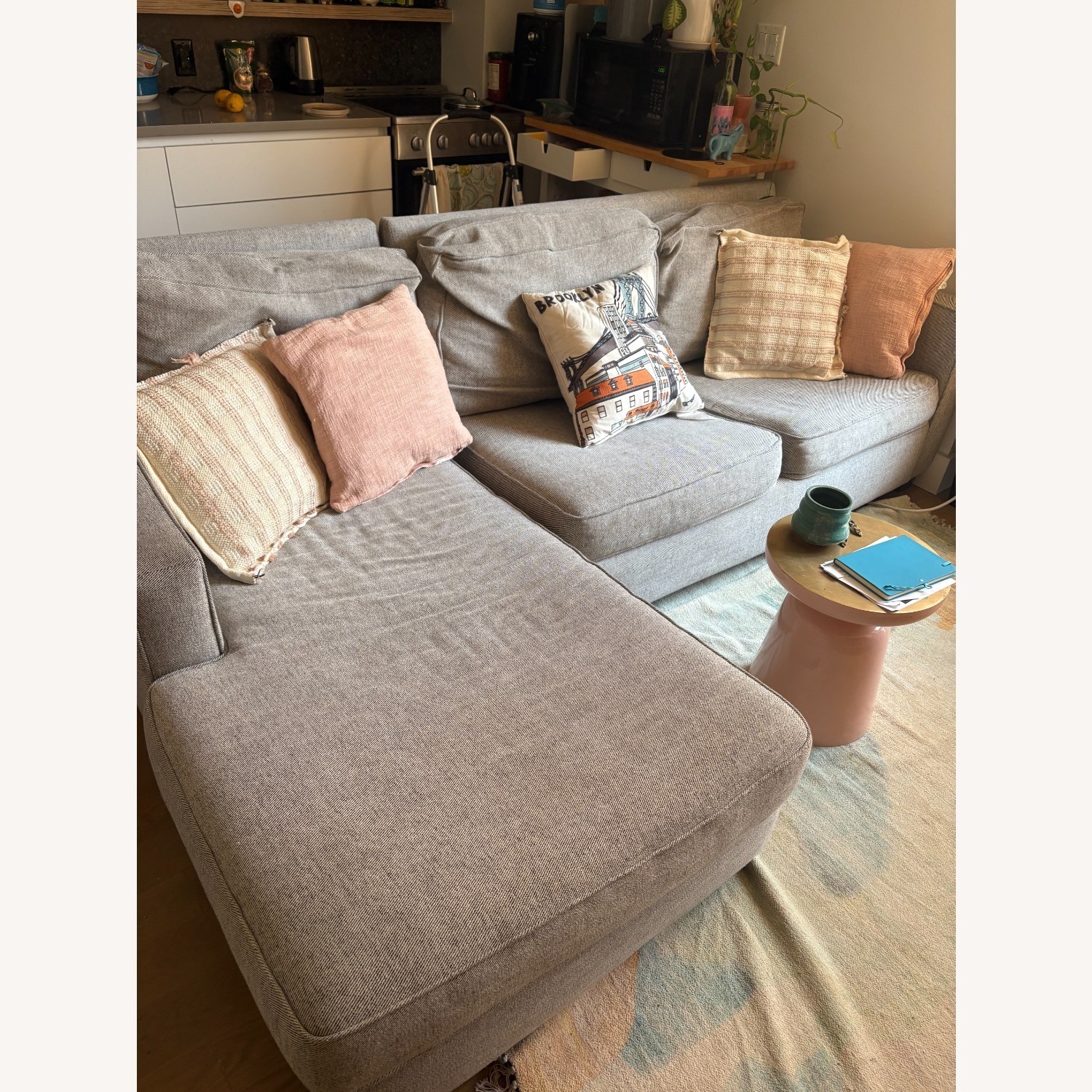 West Elm Light Gray Fabric 2 Piece Sectional - image-5