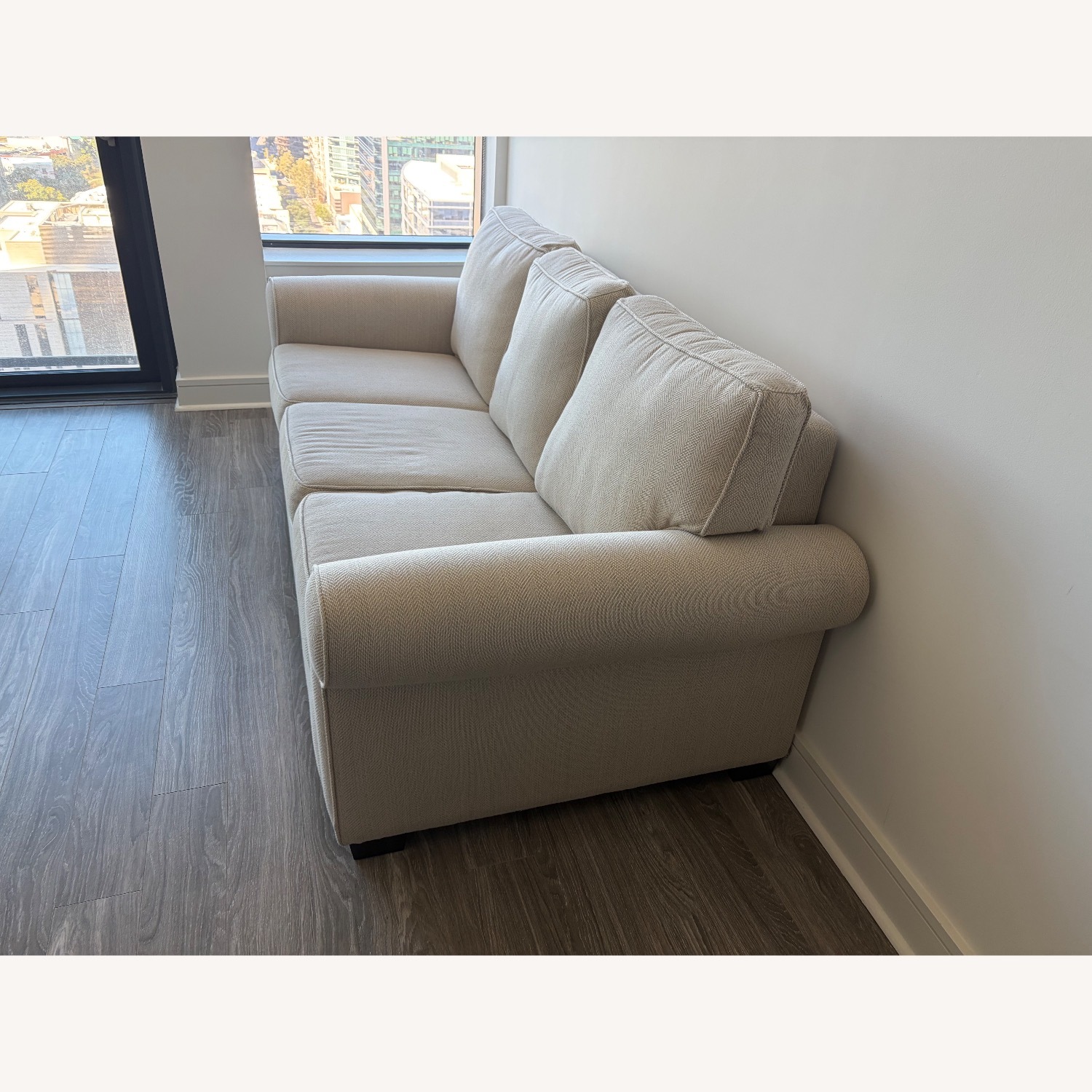 West Elm Natural Fabric Sleeper Sofa - image-2