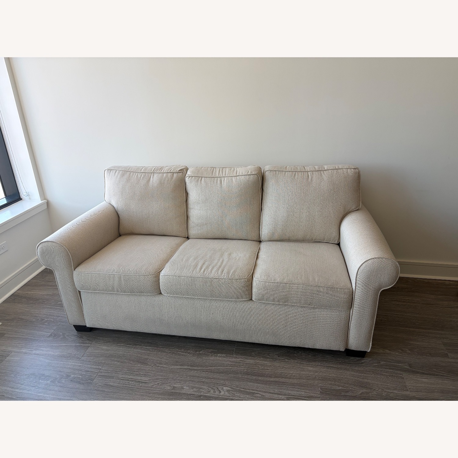 West Elm Natural Fabric Sleeper Sofa - image-3