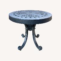 Dark Brown Cast Metal 18' Side Tables