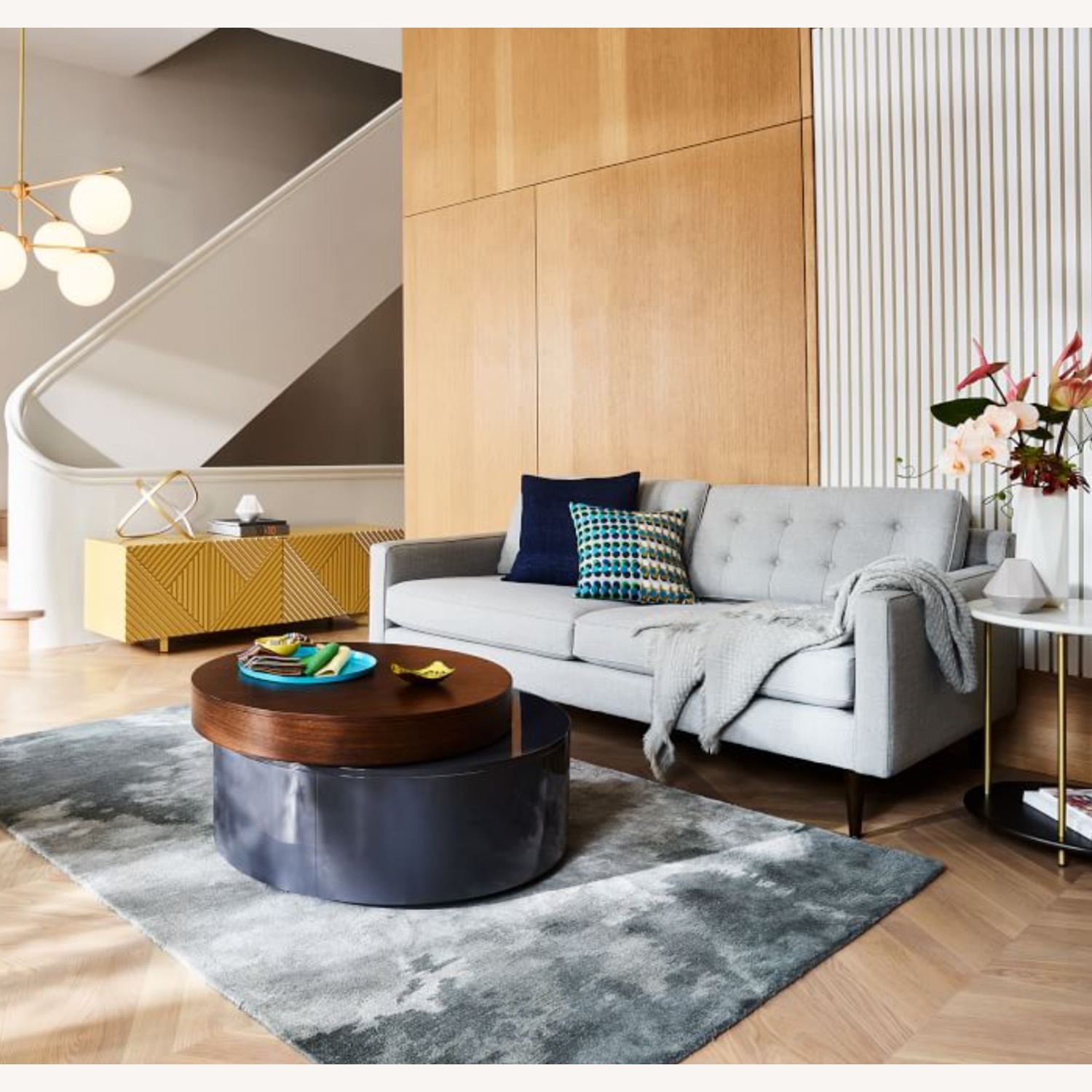 West Elm Light Gray Wool Blend Area Rug 9' x 12' - image-1