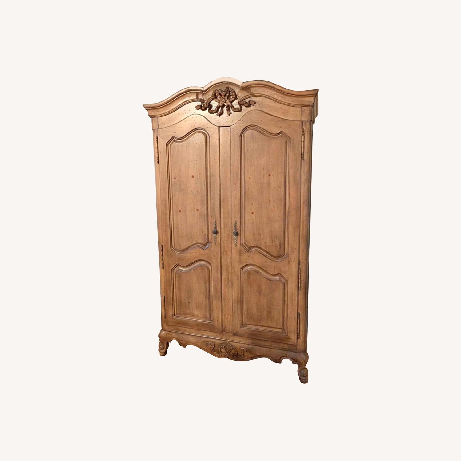 Vintage/Antique Cabot Light Brown Wood Armoire - image-0