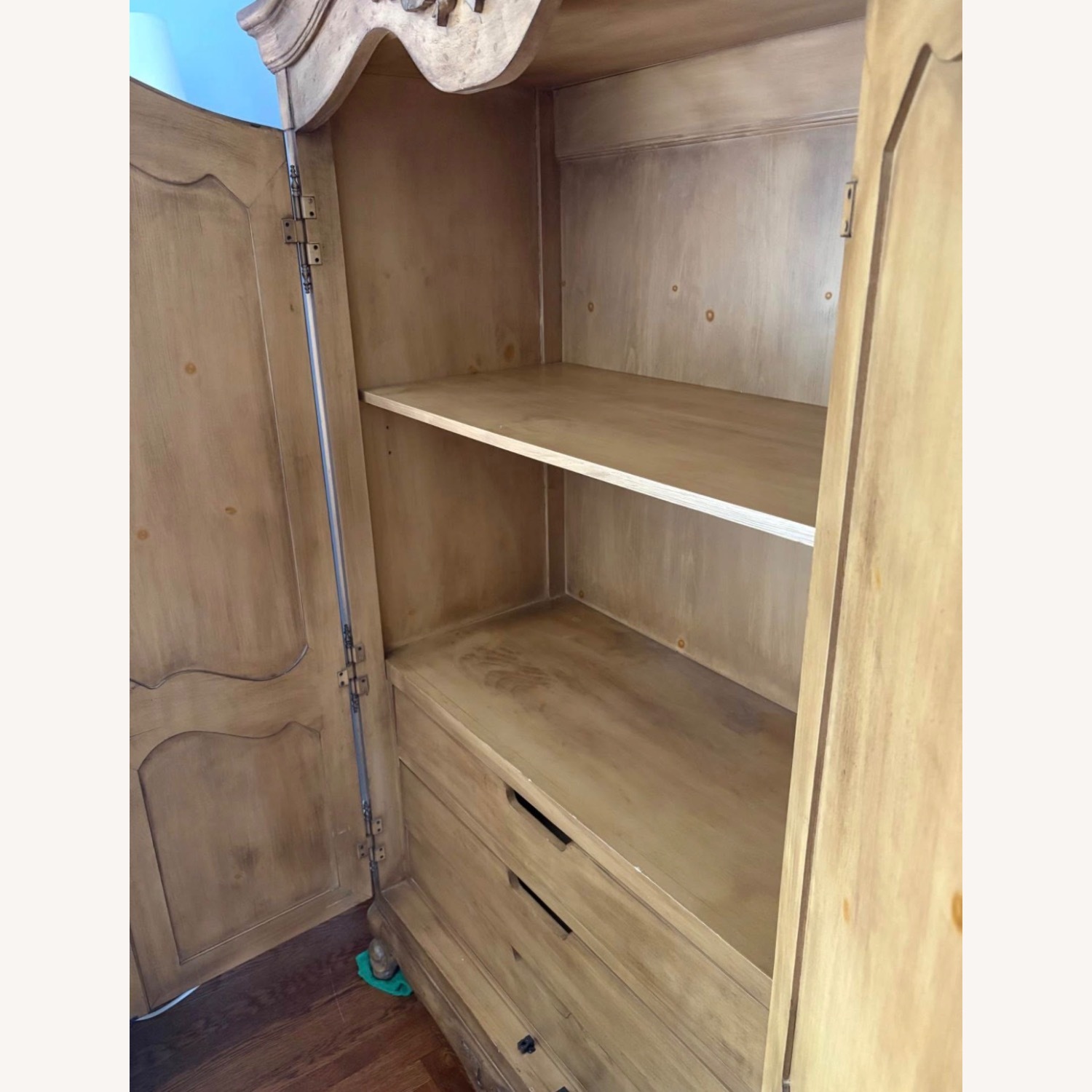 Vintage/Antique Cabot Light Brown Wood Armoire - image-5