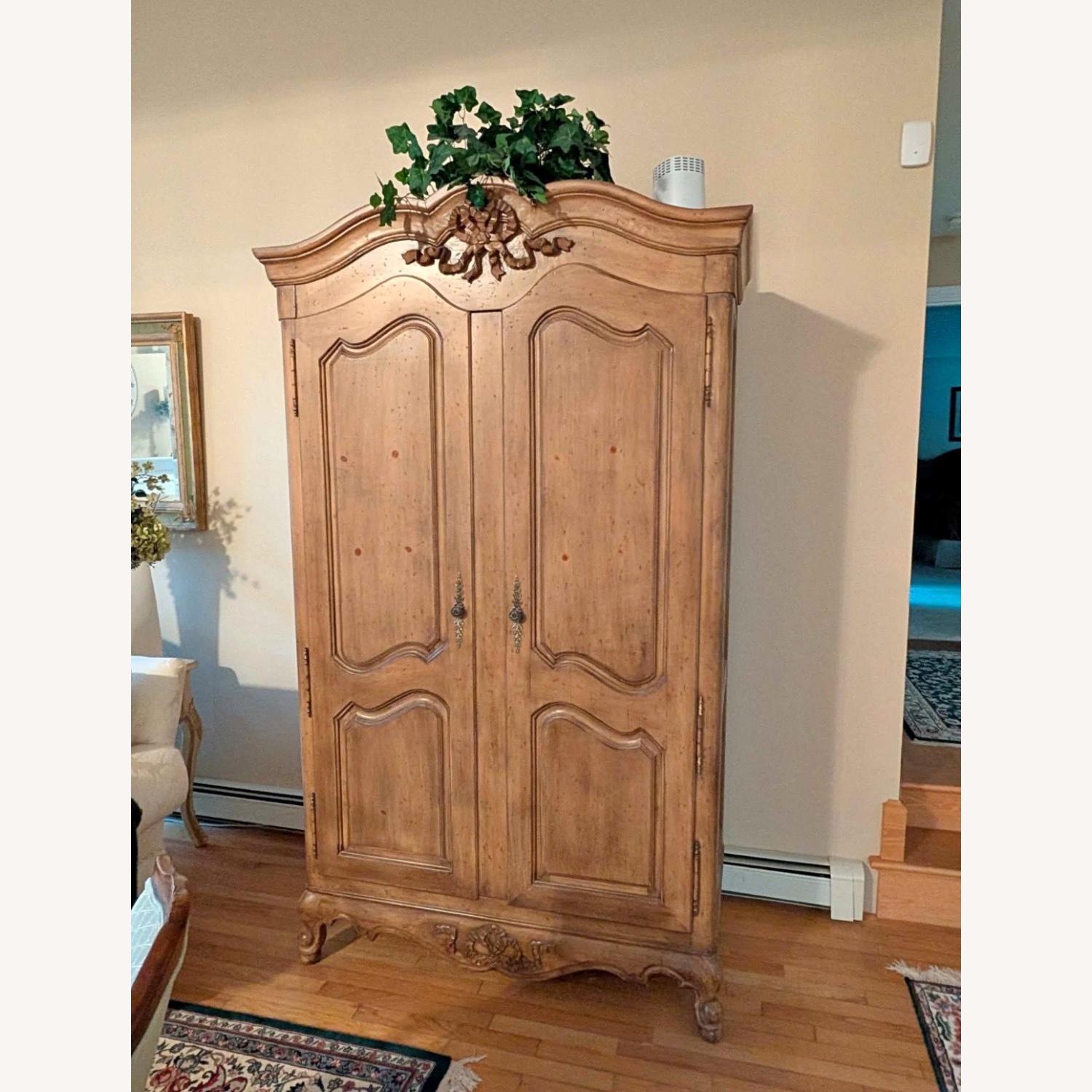 Vintage/Antique Cabot Light Brown Wood Armoire - image-1