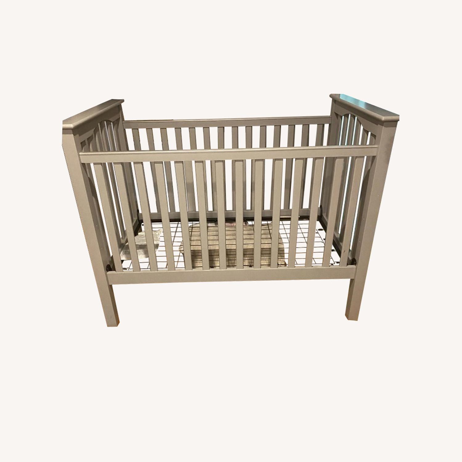 Pottery Barn Light Gray Wood Crib - image-0