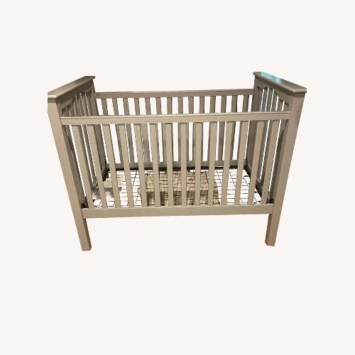 Used Pottery Barn Light Gray Wood Crib for sale on AptDeco