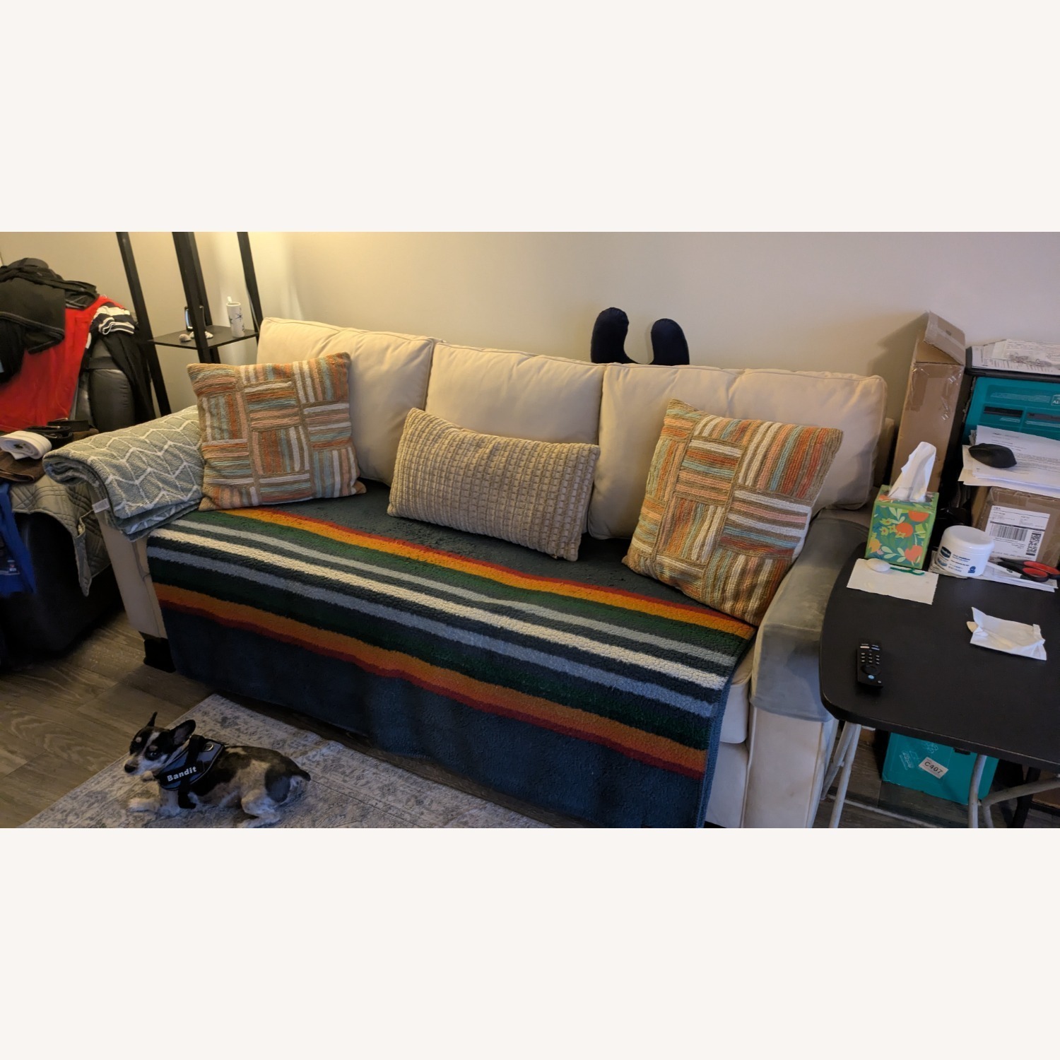 West Elm White Fabric Sleeper Sofa - image-3