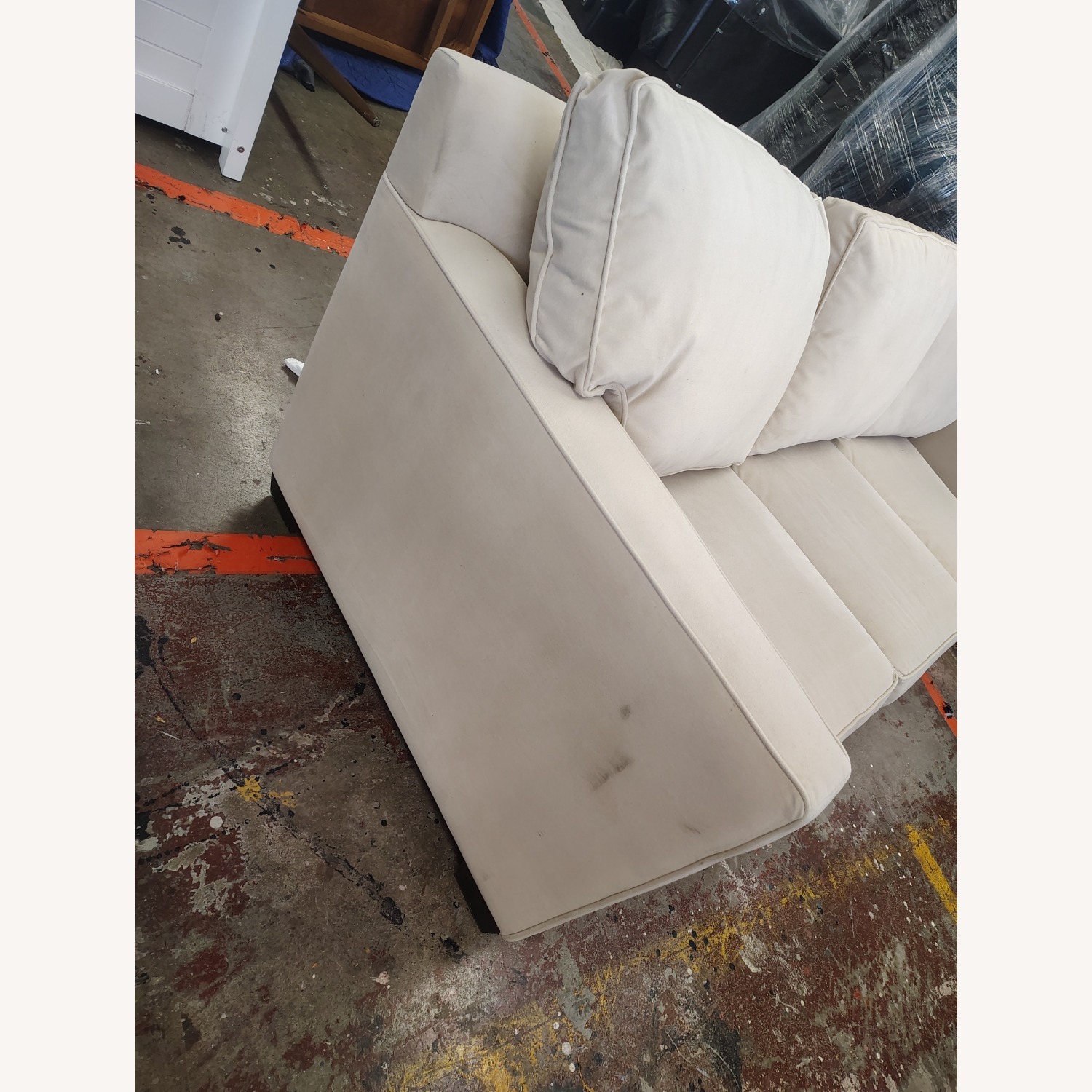 West Elm White Fabric Sleeper Sofa - image-10