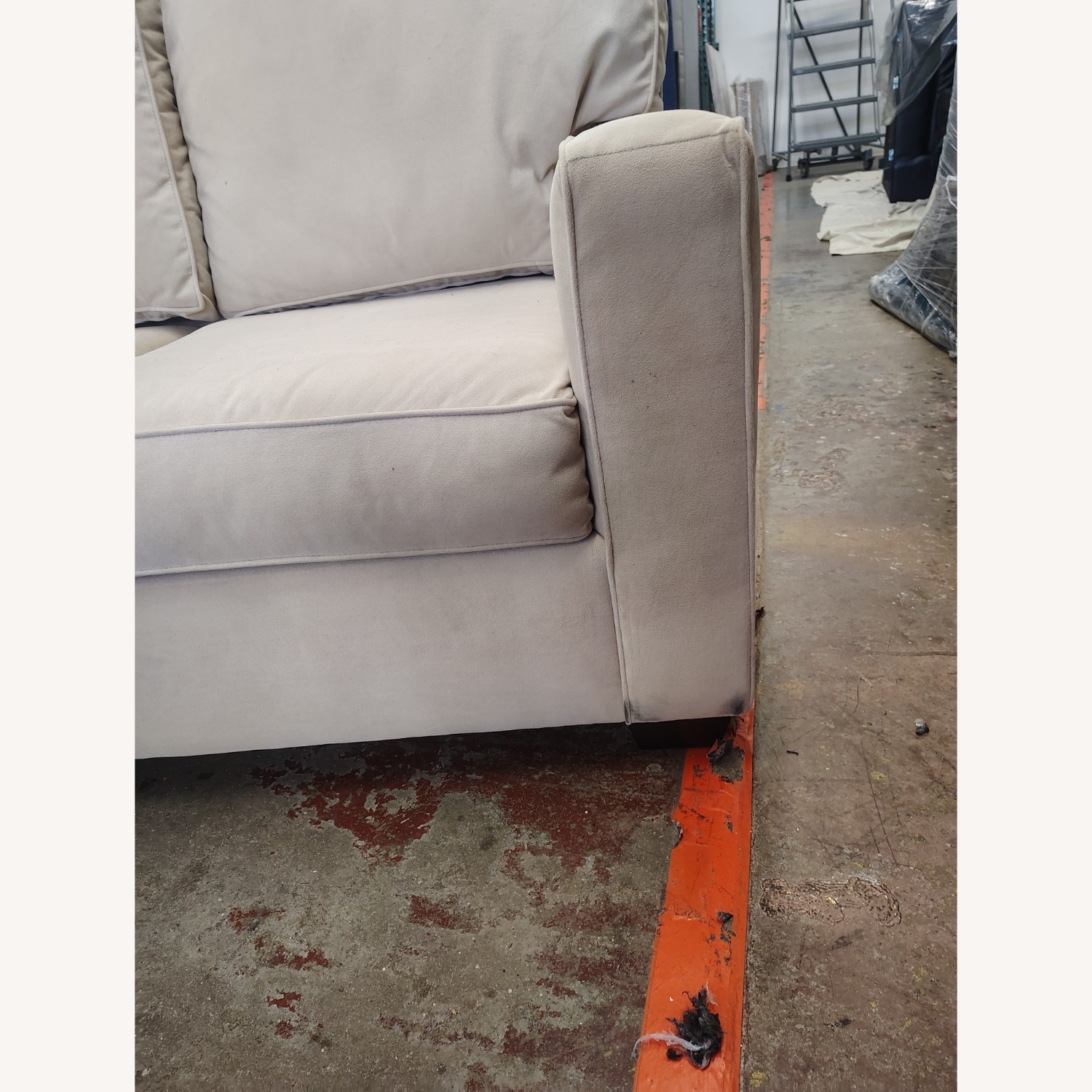 West Elm White Fabric Sleeper Sofa - image-9