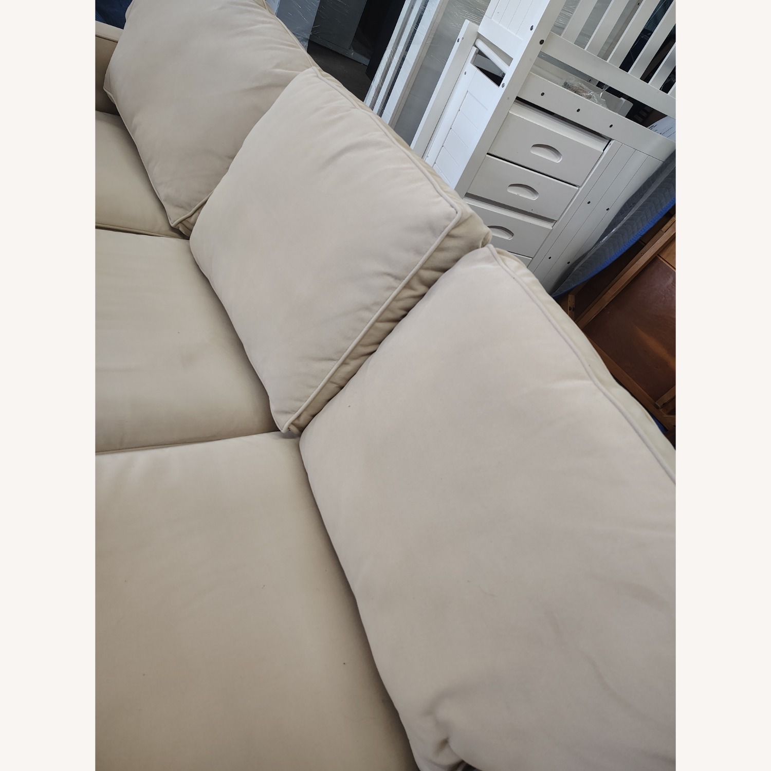 West Elm White Fabric Sleeper Sofa - image-7