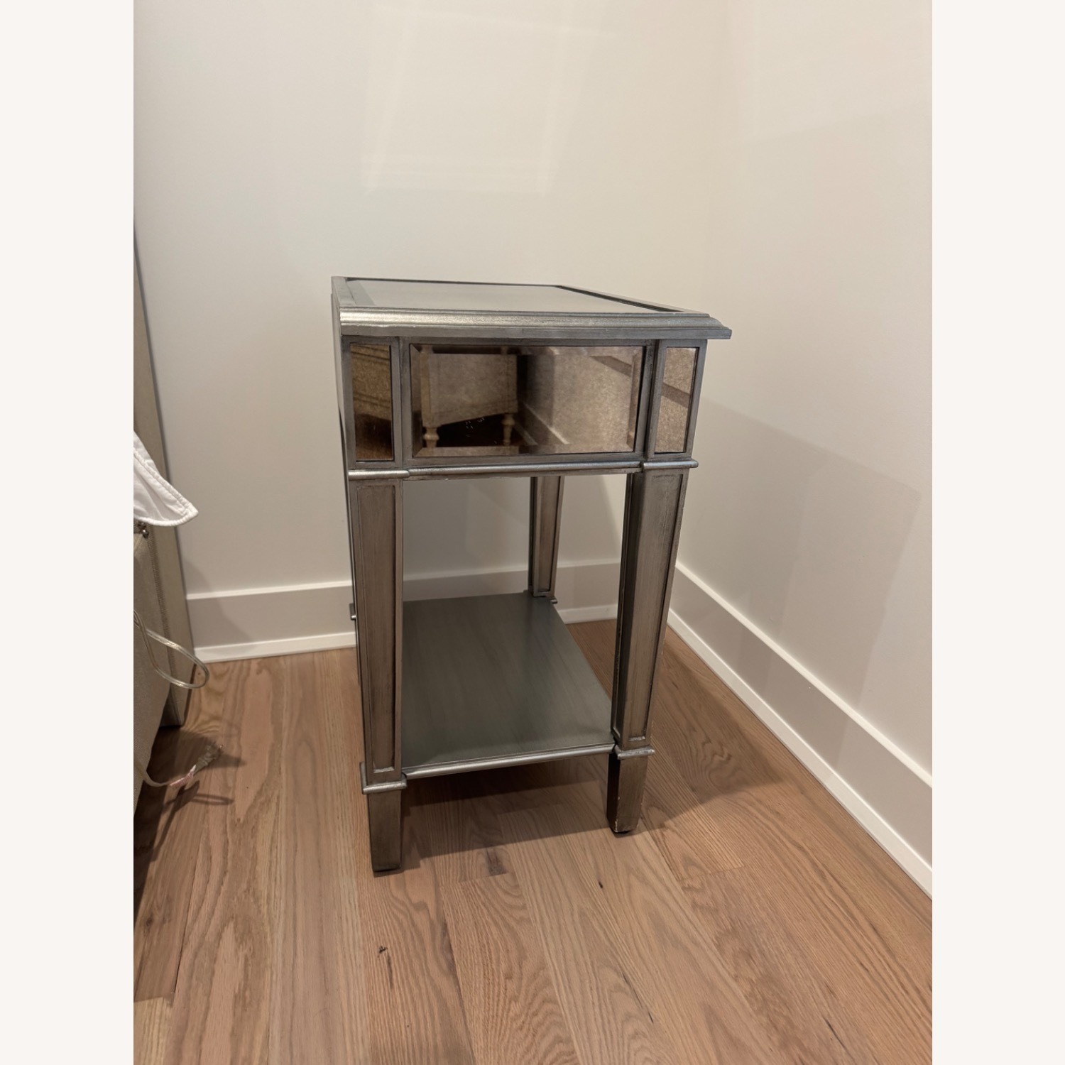 Pier 1 Imports Silver Mirrored Glass Side Table - image-2