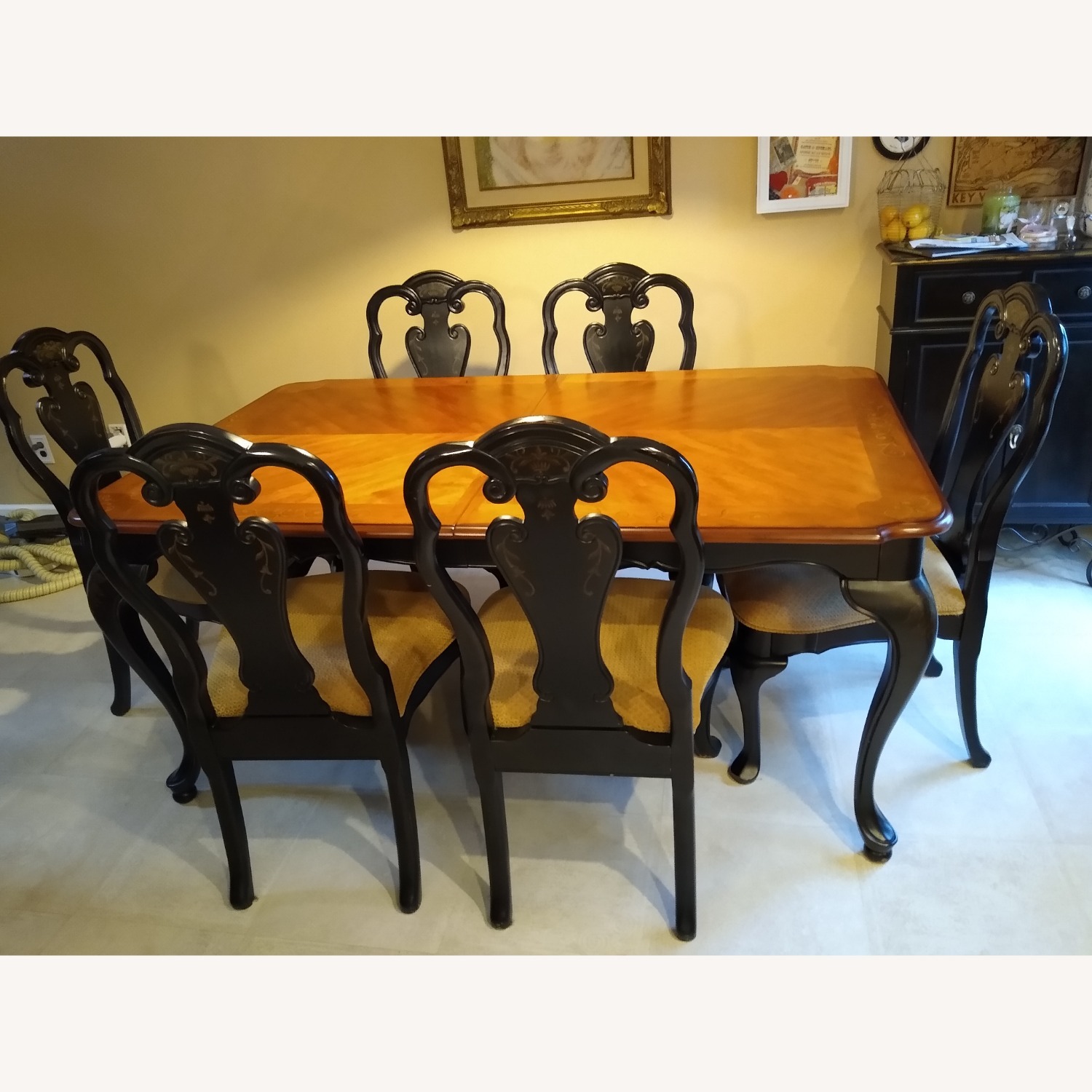 All Wood Dining Table and Six Chairs - AptDeco