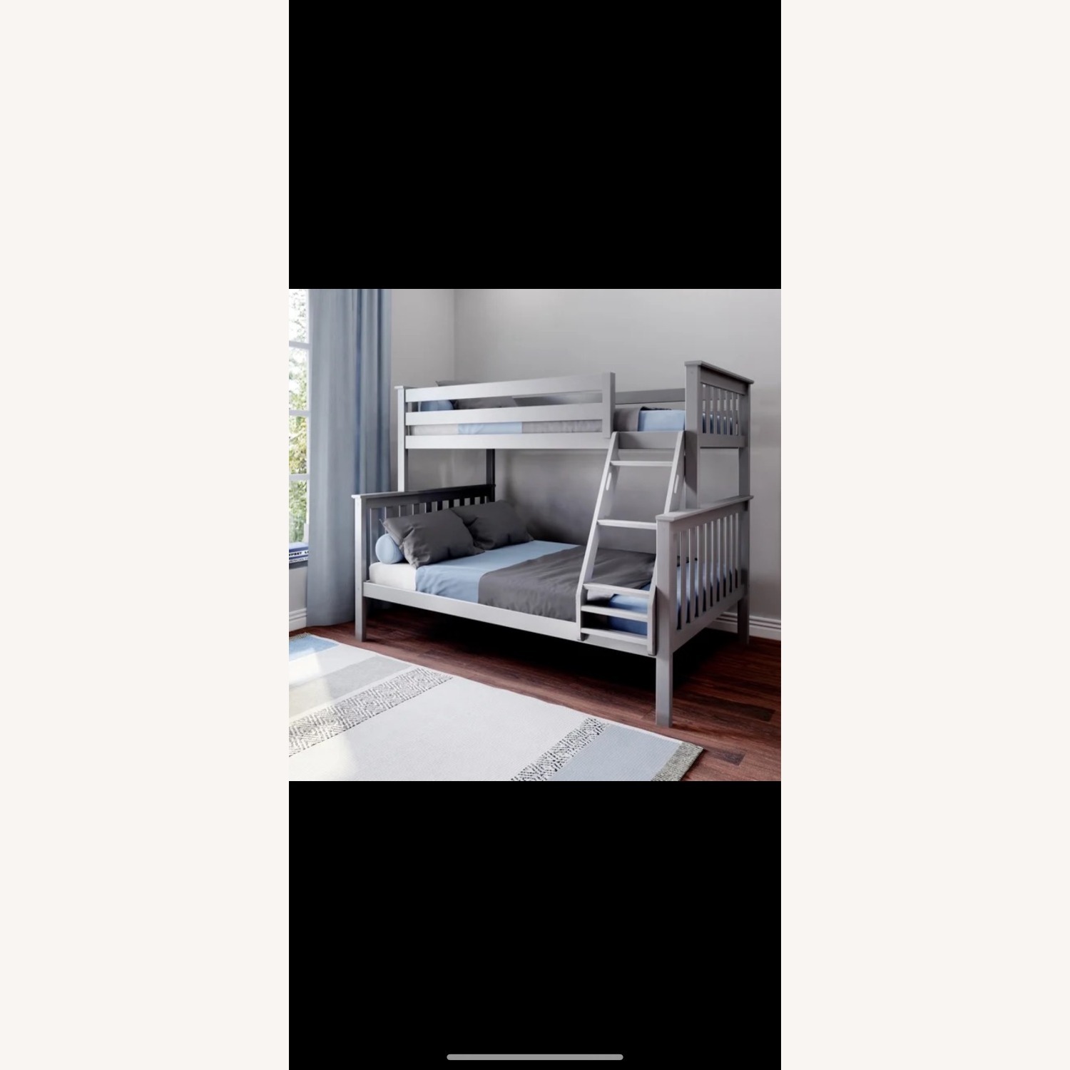 Wayfair Bolles Light Gray Wood Bunk Bed - image-3