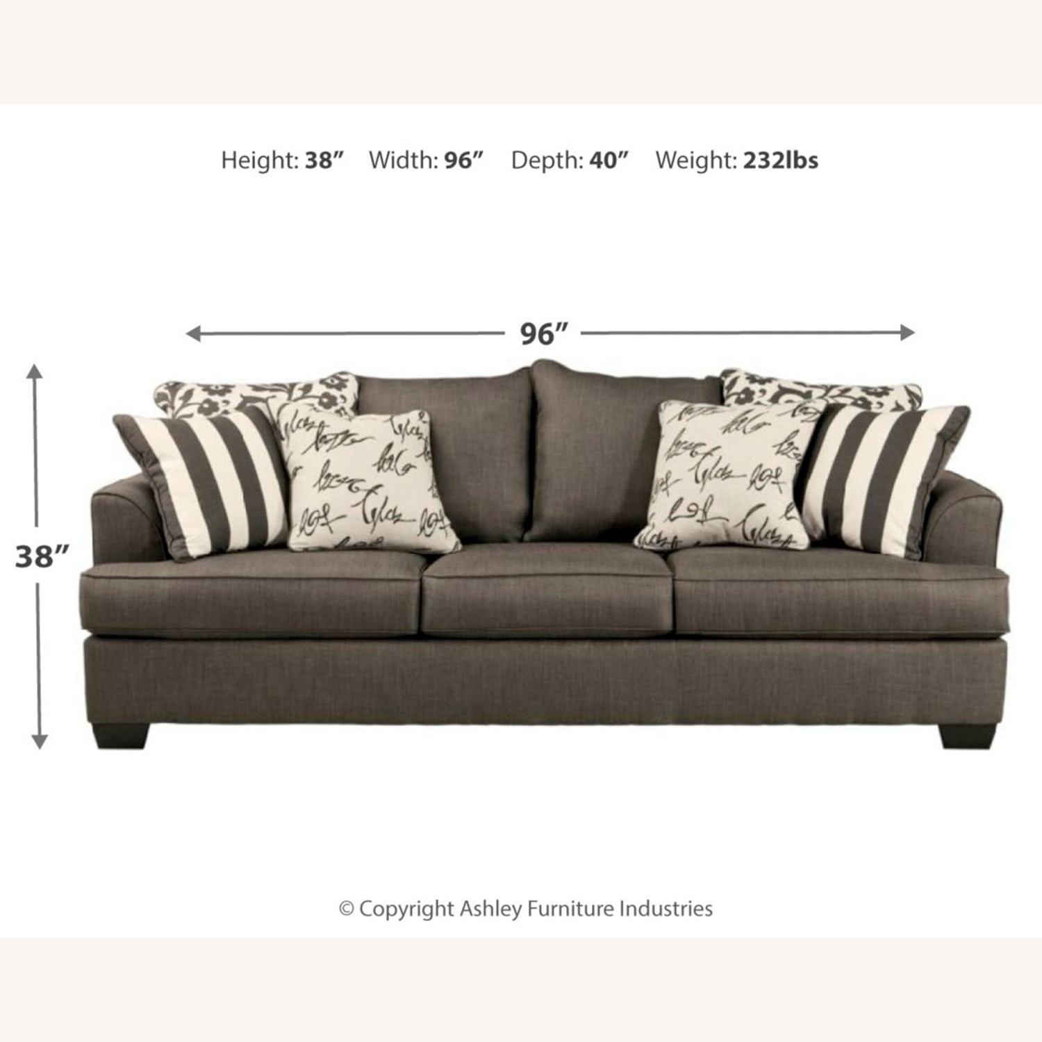 Ashley Furniture Dark Gray Fabric Sleeper Sofa - image-5