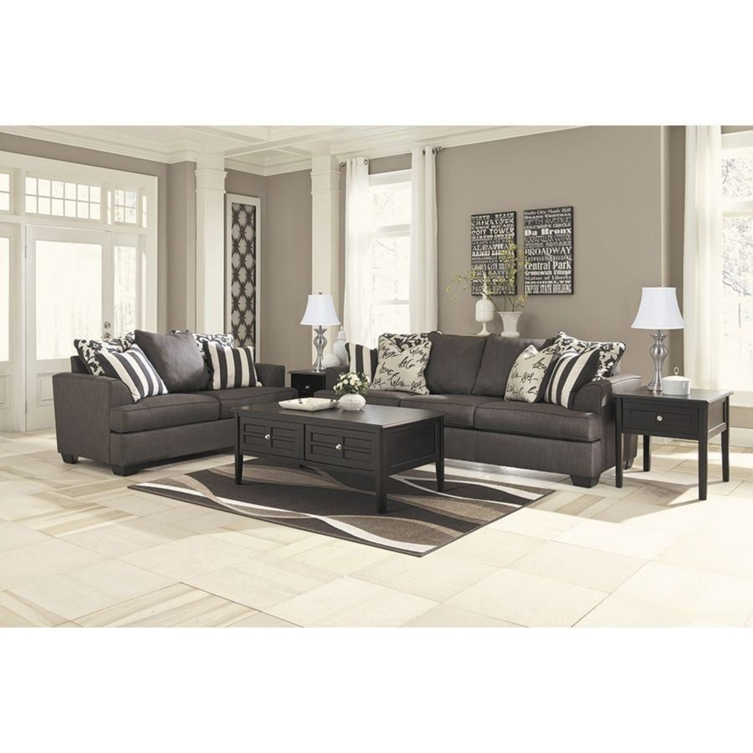 Ashley Furniture Dark Gray Fabric Sleeper Sofa - image-10