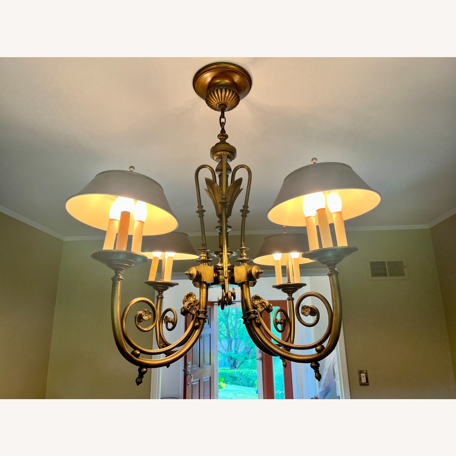 Vintage/Antique Gold Metal Ceiling Lamp - image-3