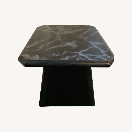Used Raymour & Flanigan Dark Gray Marble Side Tables for sale on AptDeco