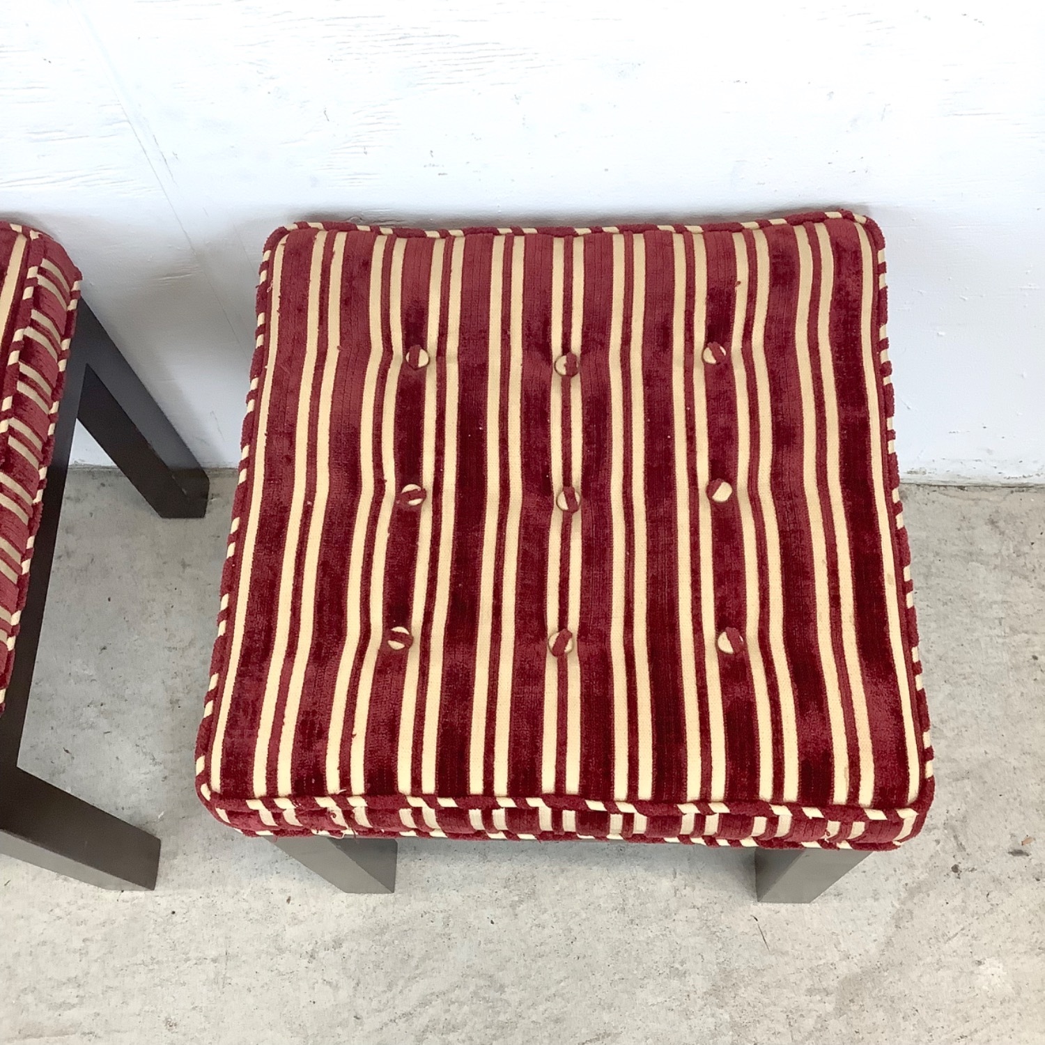 Pair of Mid-Century Modern Tufted Footstools - image-4