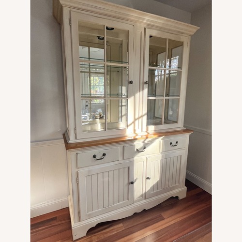 Used Beige/Natural Slightly Distressed Wood Sideboard for sale on AptDeco