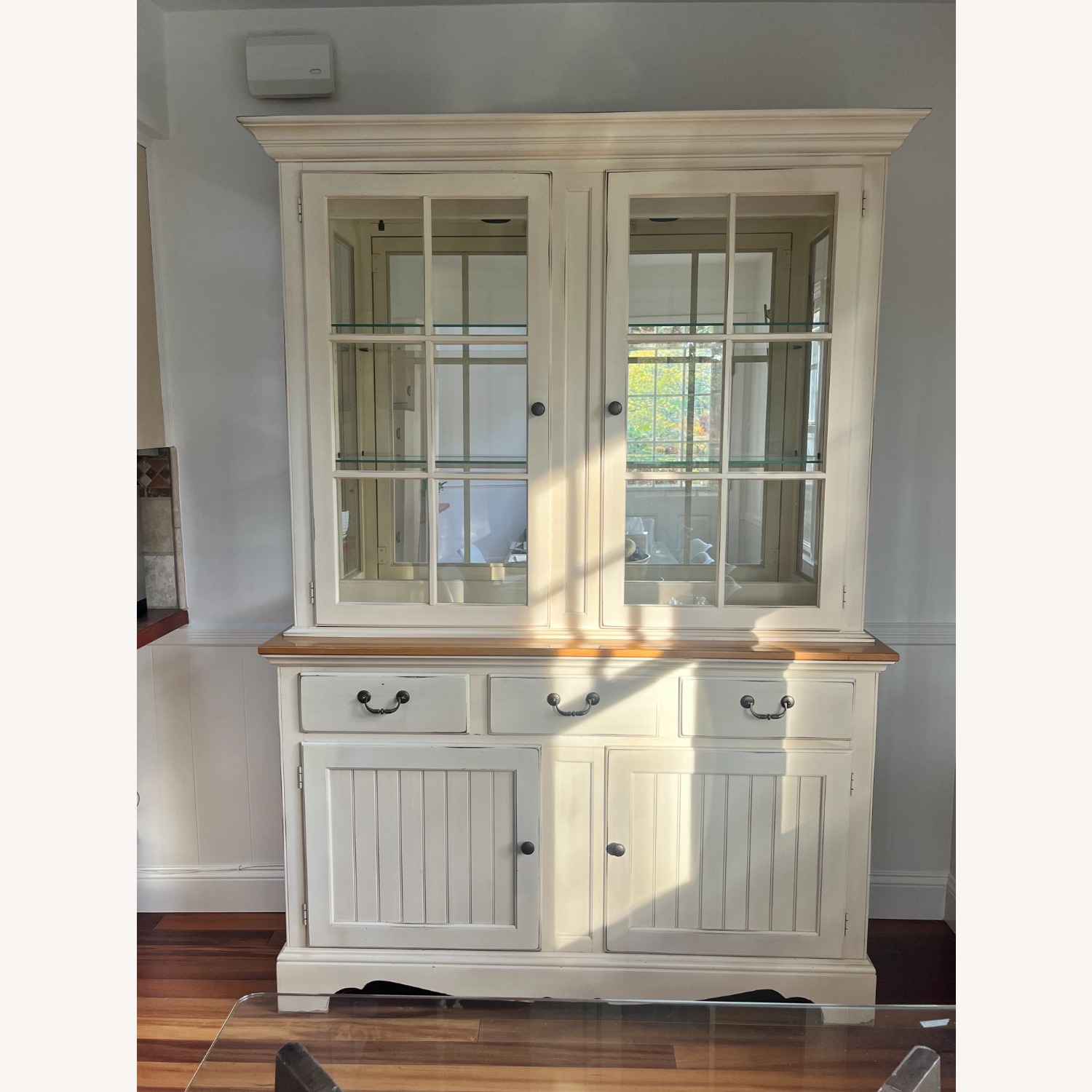 Beige/Natural Slightly Distressed Wood Sideboard  - image-2