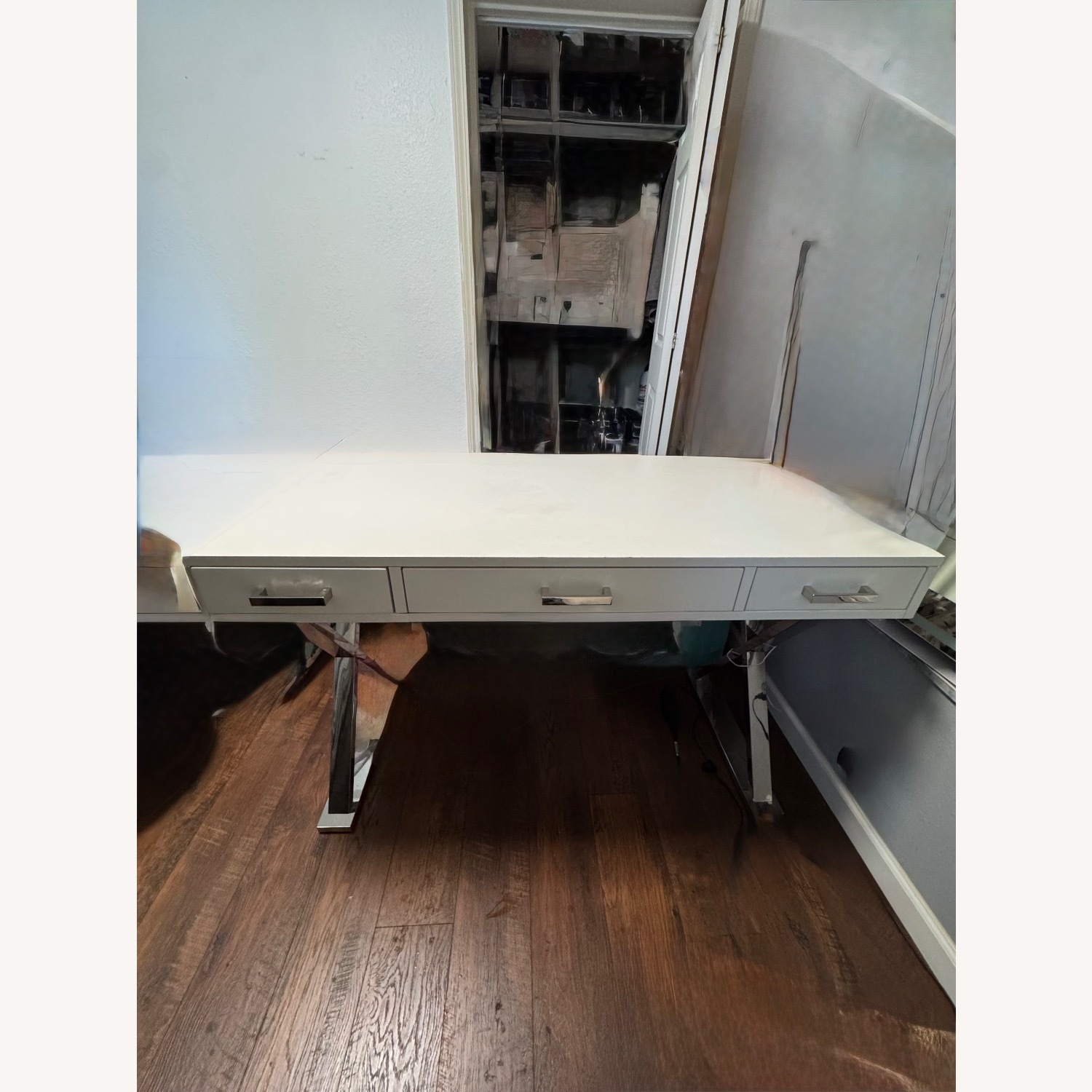Pottery Barn Ava White Wood Desk - image-2