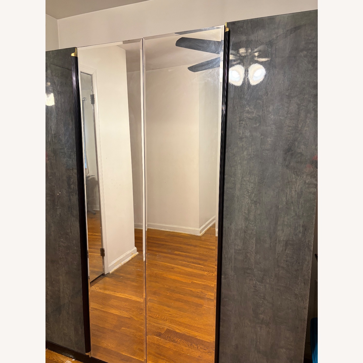 Raymour & Flanigan Dark Gray Wood Armoire - image-0