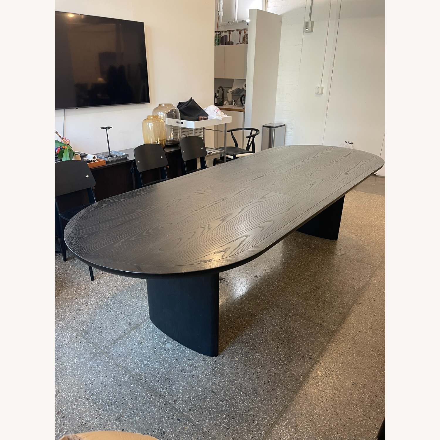 Williams Sonoma Black Wood Dining Table - image-3