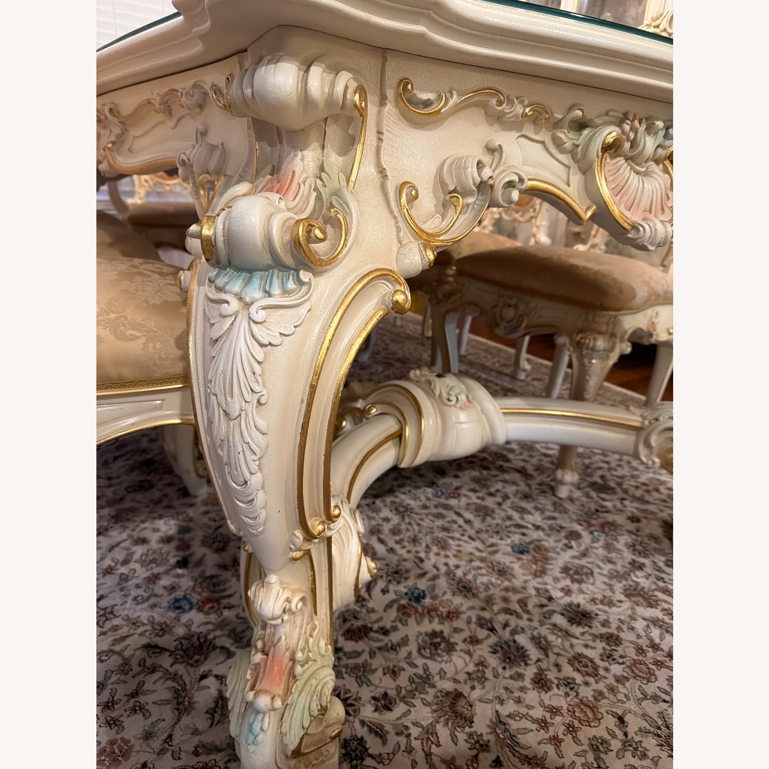 Vintage Silik Rococo Italian Formal Dining Table - AptDeco