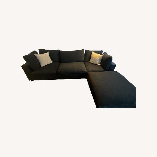 Used Bed Bath & Beyond Black Fabric 3+ Piece Sectional for sale on AptDeco
