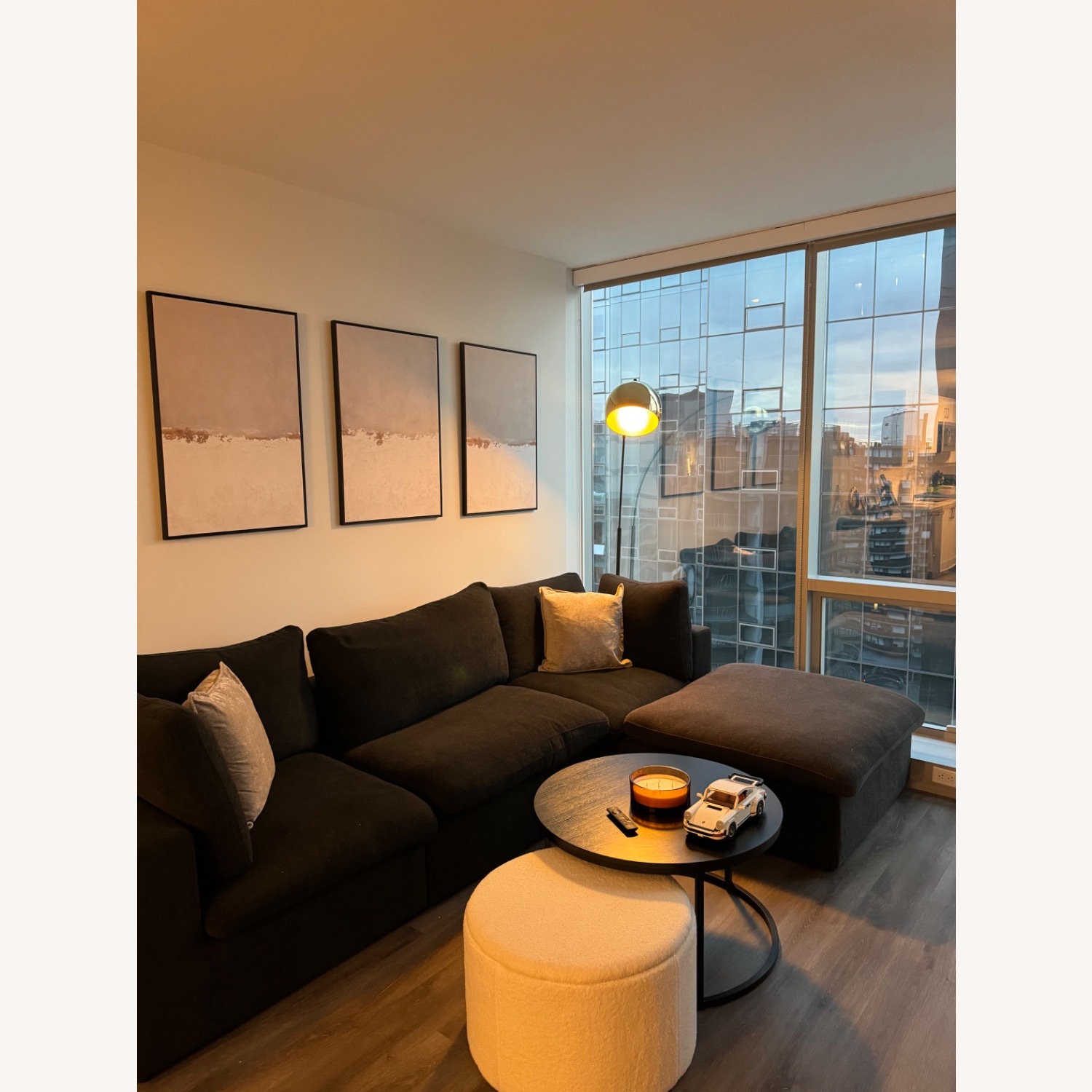 Bed Bath & Beyond Black Fabric 3+ Piece Sectional - image-2