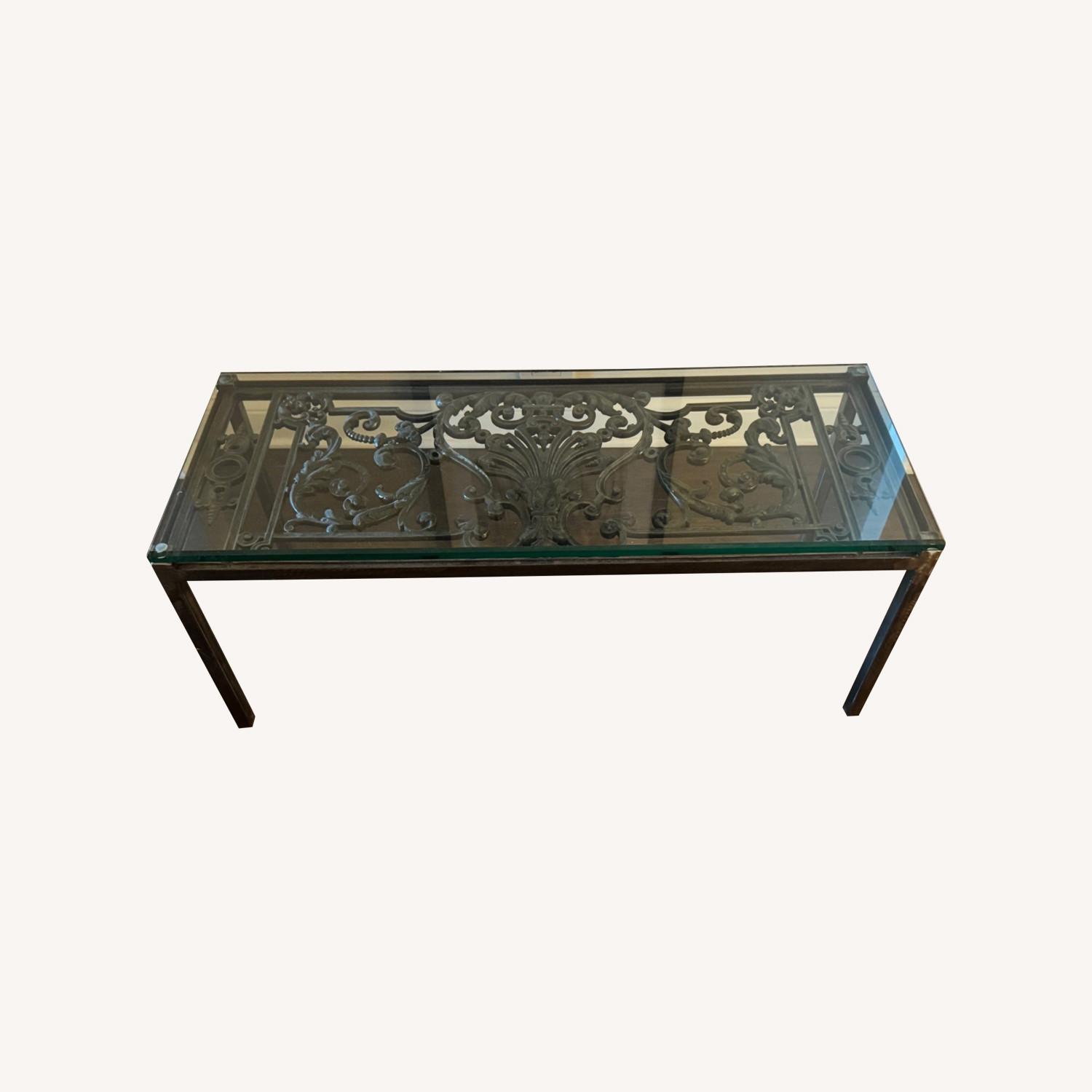 Taylor Custom Made Metal Coffee Table with Glass Top - image-0