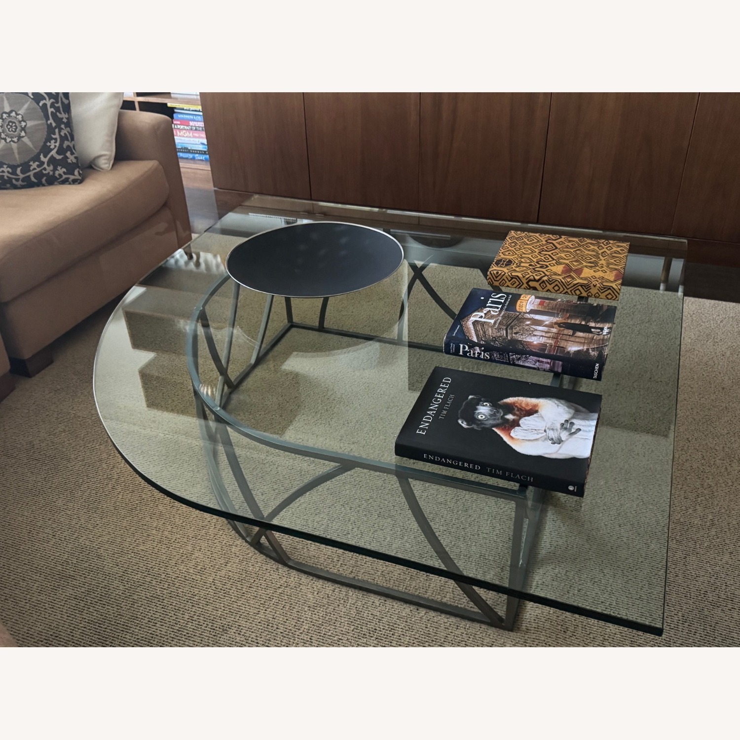 Taylor Made Custom Designed Metal Coffee Table with Arc - image-1