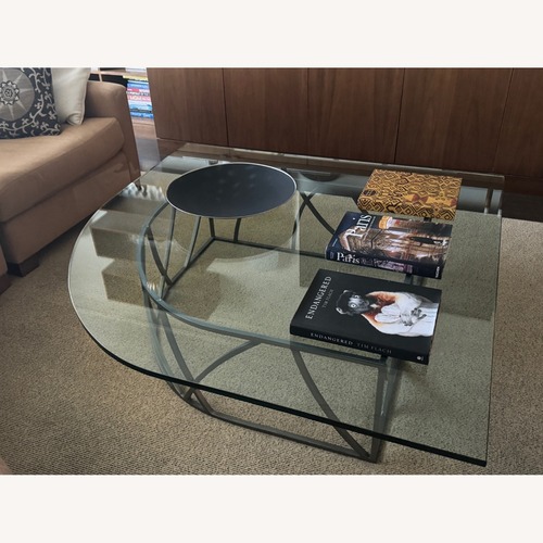 Used Taylor Made Custom Designed Metal Coffee Table with Arc for sale on AptDeco