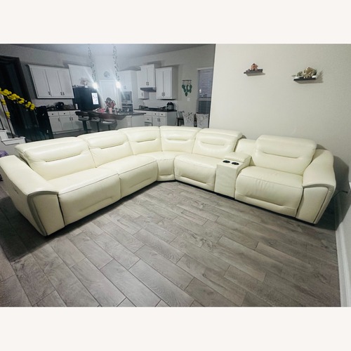 Used White 6-Piece Power Reclining Sectional for sale on AptDeco