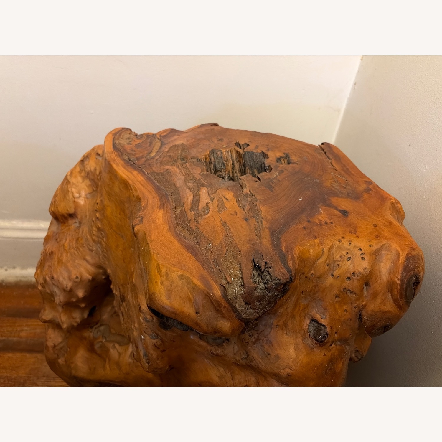 Vintage/Antique Natural Wood Side Table - image-3