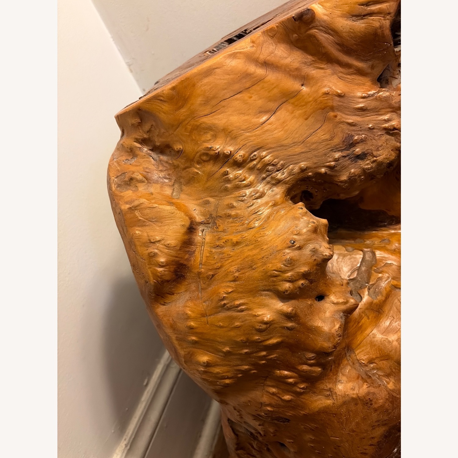 Vintage/Antique Natural Wood Side Table - image-2