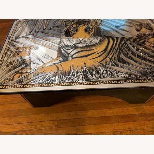 Used Raymour & Flanigan Black & Silver Coffee Table for sale on AptDeco