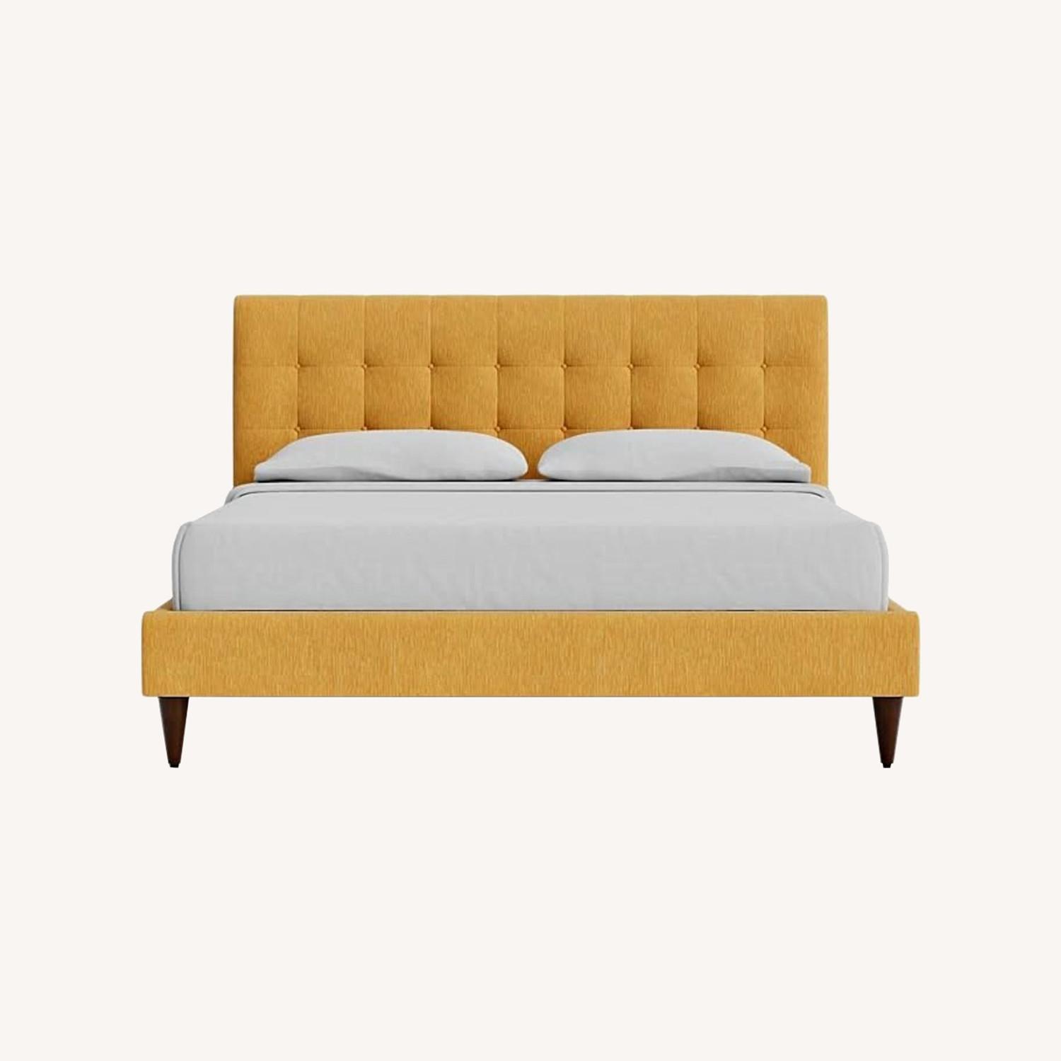 Joybird Elliot Bed Yellow Fabric Queen Bed - image-0