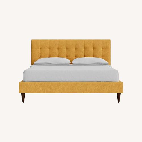 Used Joybird Elliot Bed Yellow Fabric Queen Bed for sale on AptDeco