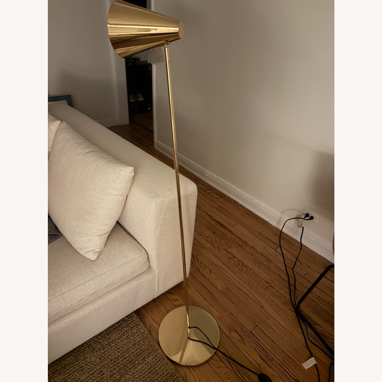 CB2 Gold Brass Floor Lamp - image-2