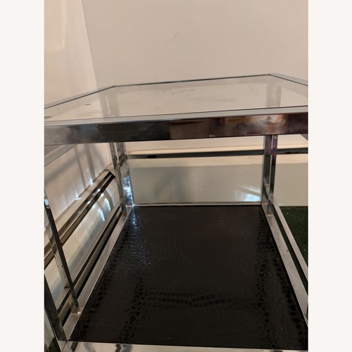 Used Ashley Furniture White Glass Side Table for sale on AptDeco