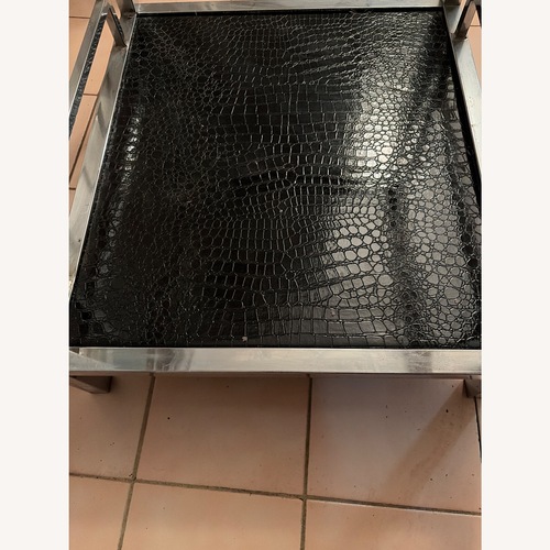 Used Ashley Furniture White Glass Side Table for sale on AptDeco