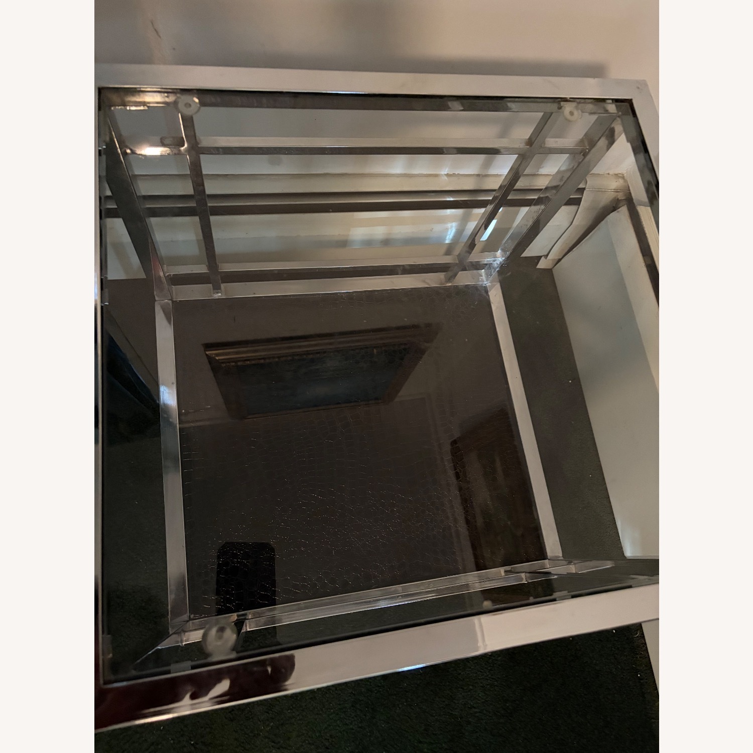 Ashley Furniture White Glass Side Table - image-2