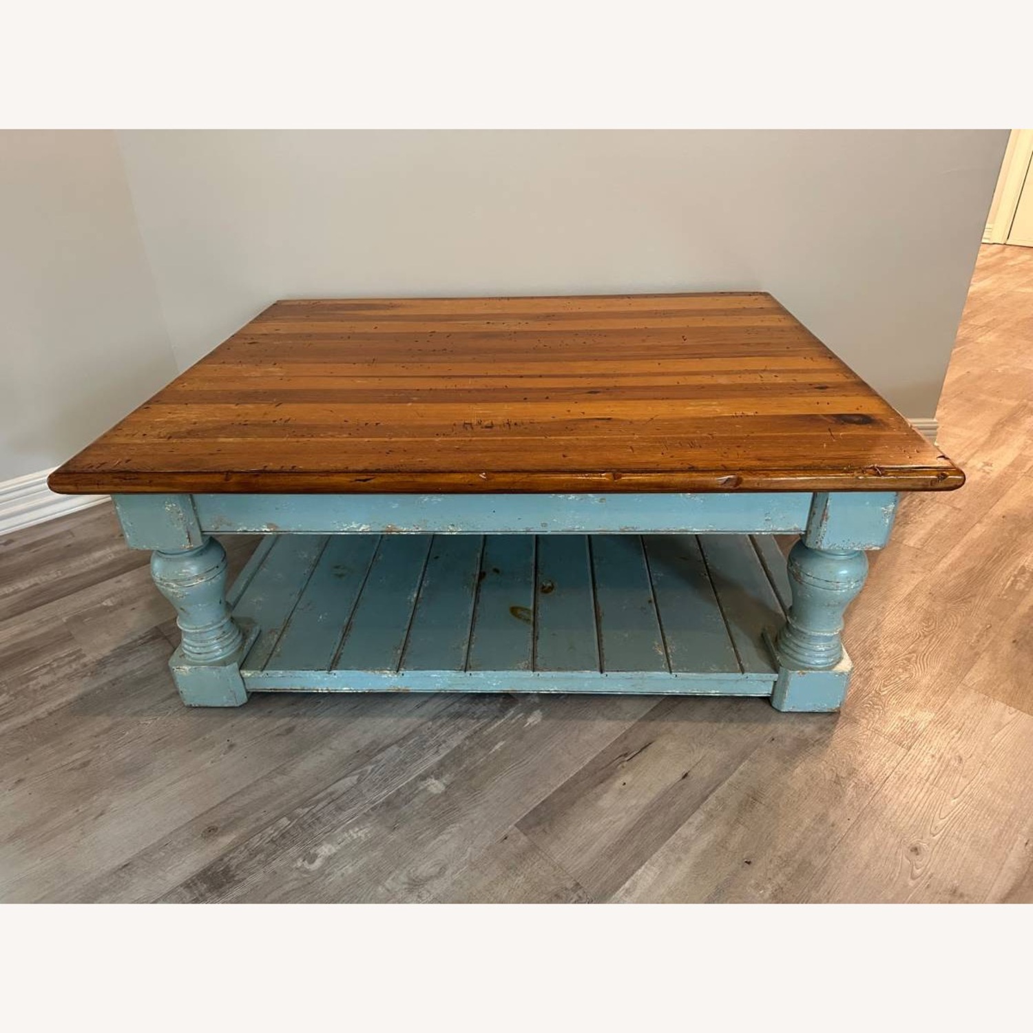 Eddy West Rustic Farmhouse Coffee Table Distressed - image-1