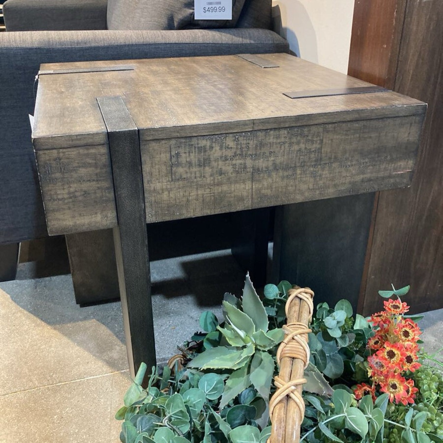 Rustic Modern Kraus Side Table Brown  - image-4