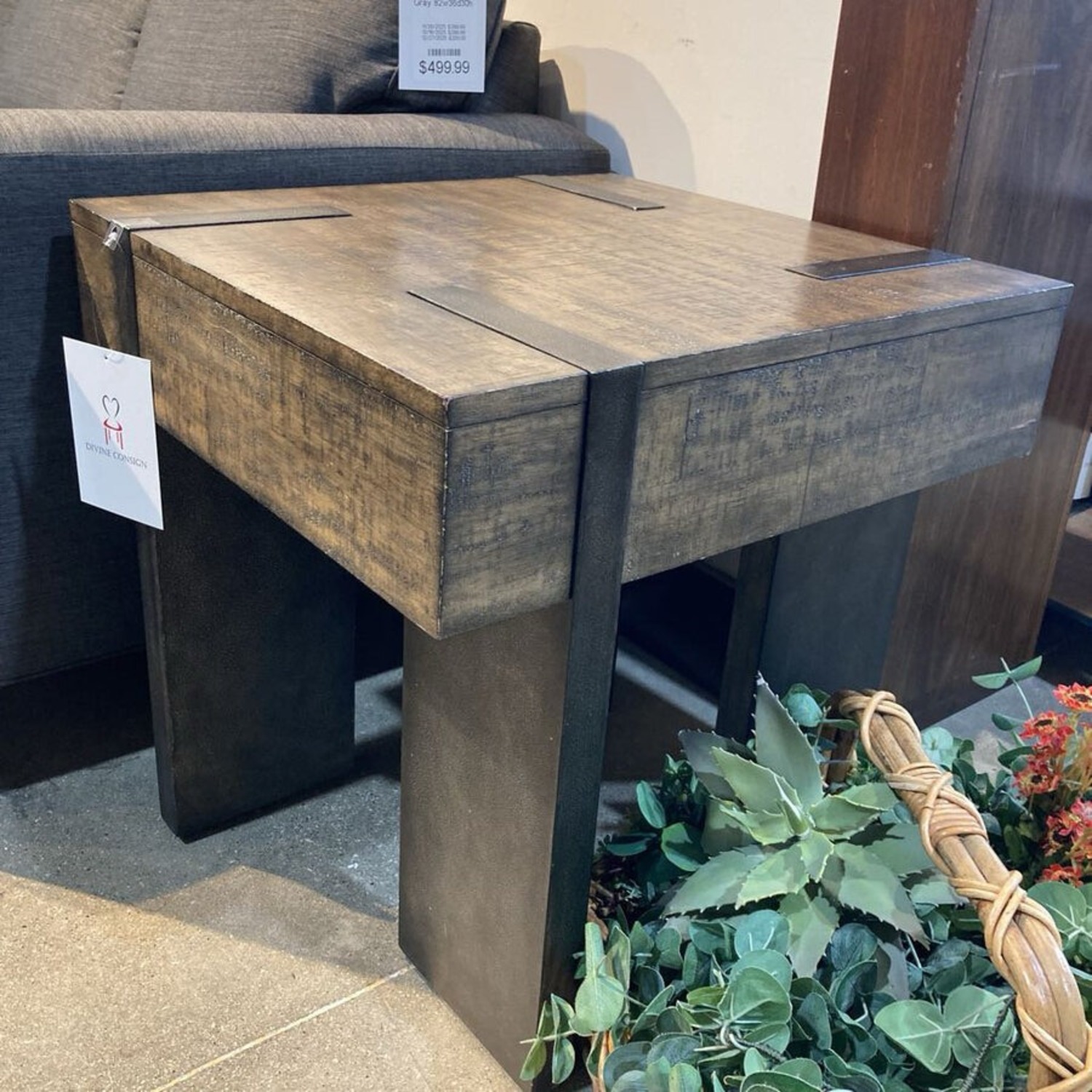 Rustic Modern Kraus Side Table Brown  - image-3