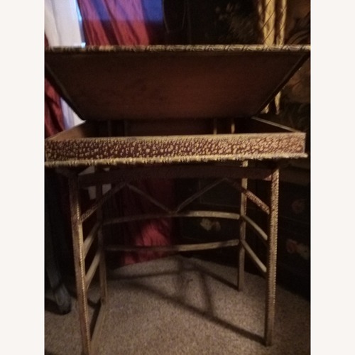 Used Handmade Dark Brown Wood Desk for sale on AptDeco