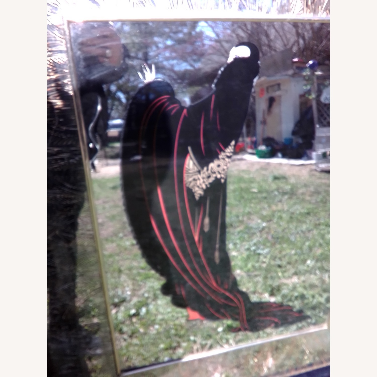 Art Deco Mirror Art Gold Glass Wall Art - image-3